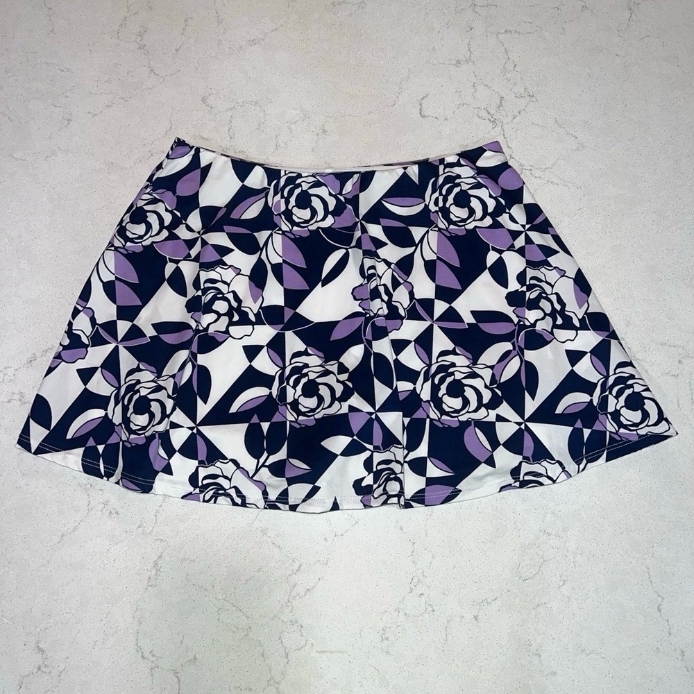 Tail Womens Small Skort White Navy Purple Floral Geometric Tennis Golf